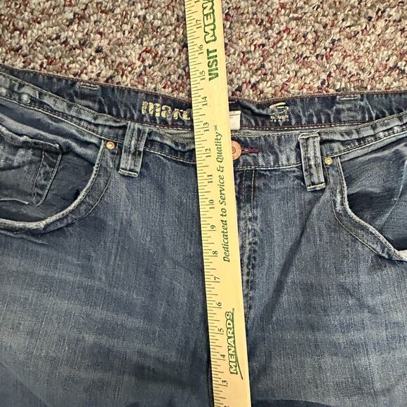 Silver Martin Fit Blue Wash Distressed Faded Relaxed Straight Leg Jeans 44X34 - Picture 13 of 15